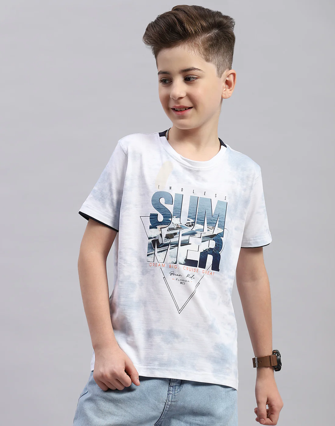 a boy weeing a t-shirt